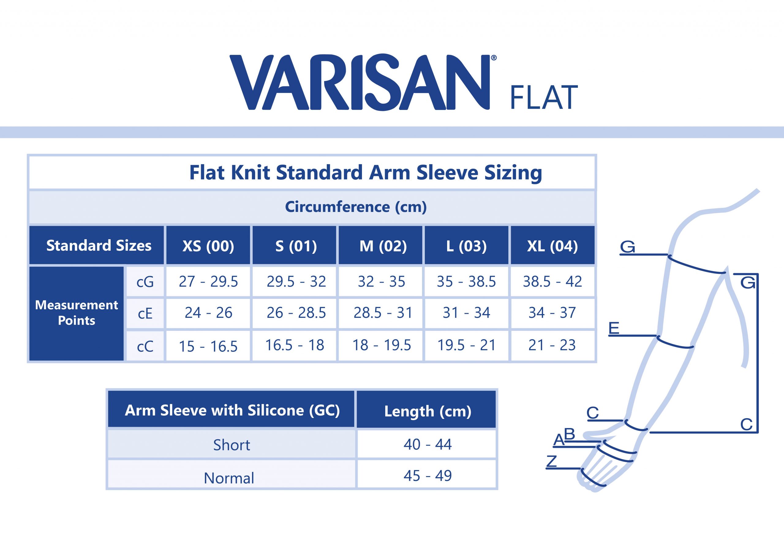 Varisan - Flat Knit Class 2, Arm Sleeve to Wrist - Standard 