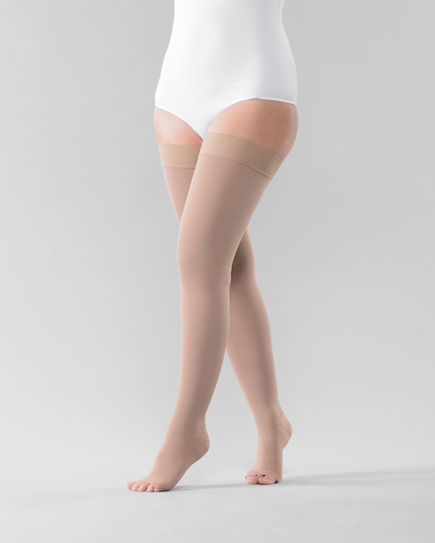 High Waist Compression Girdle Below Knee - Contact Closure with